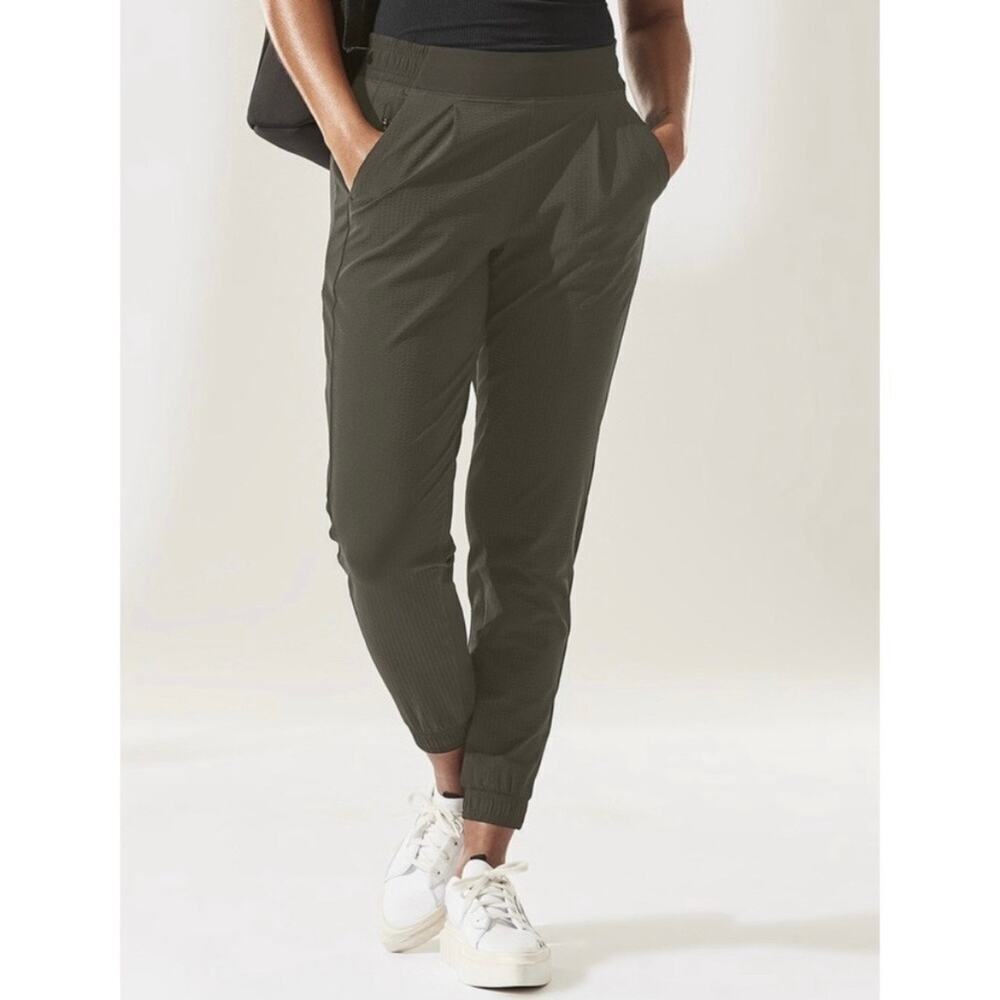 Athleta 2 Textured Brooklyn Jogger Pants Mountain Olive